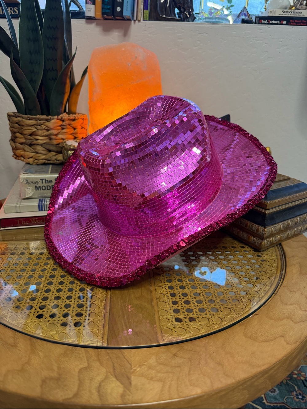 KBW Hot Pink Mirror Ball Disco Cowboy Hat Festival Cowgirl